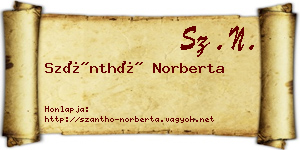 Szánthó Norberta névjegykártya